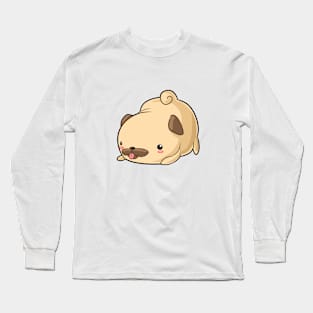 Kawaii pug dog excited Long Sleeve T-Shirt